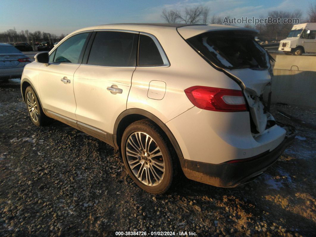 2016 Lincoln Mkx Reserve White vin: 2LMTJ8LR2GBL24627