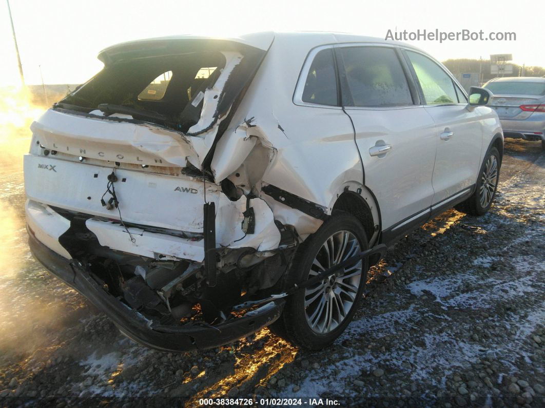 2016 Lincoln Mkx Reserve White vin: 2LMTJ8LR2GBL24627