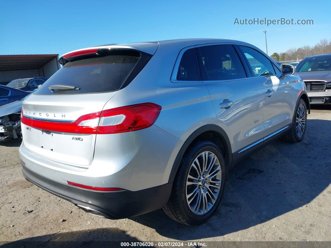 2016 Lincoln Mkx Reserve Silver vin: 2LMTJ8LR3GBL78695