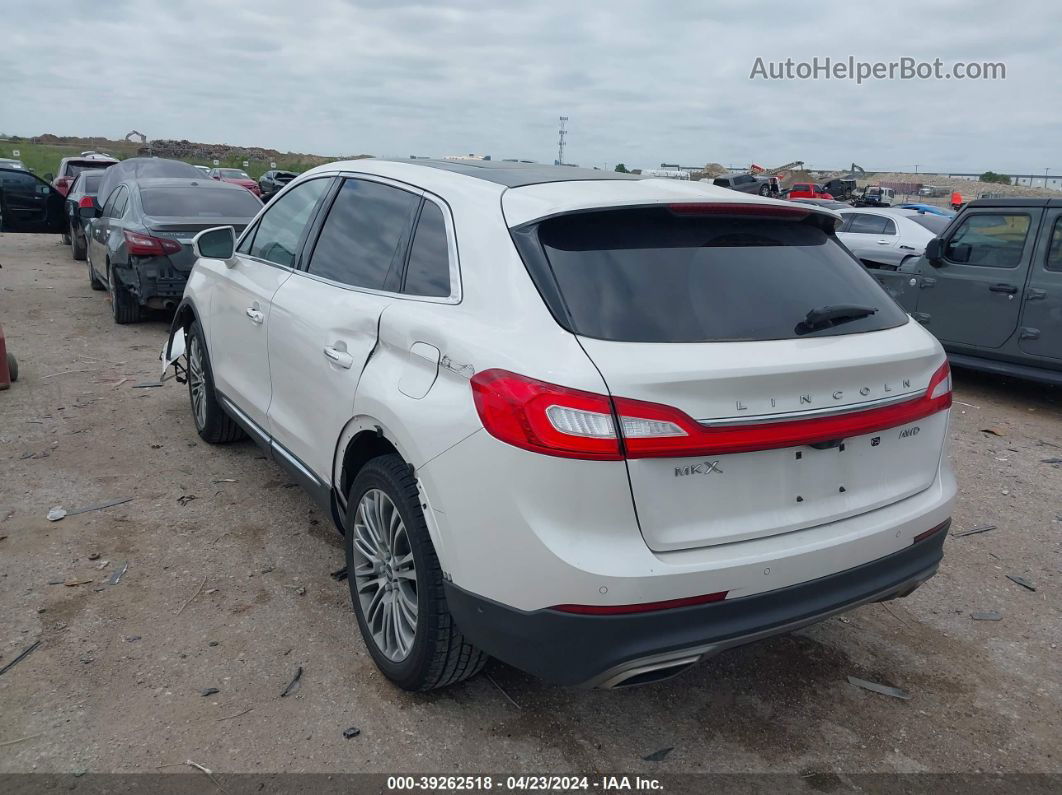 2016 Lincoln Mkx Reserve White vin: 2LMTJ8LR5GBL44791