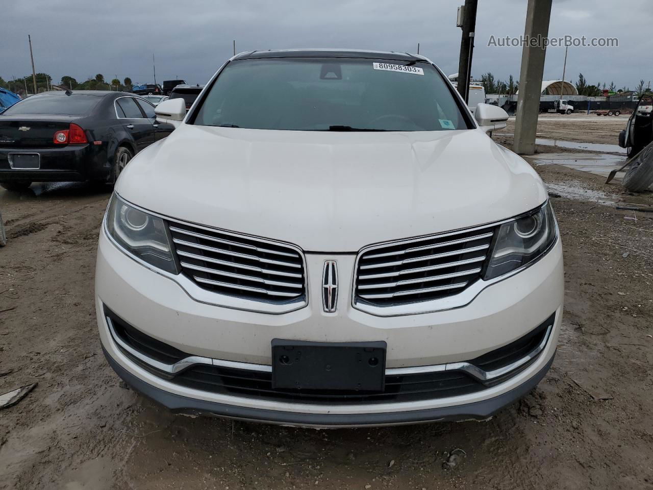 2016 Lincoln Mkx Reserve White vin: 2LMTJ8LR5GBL75605