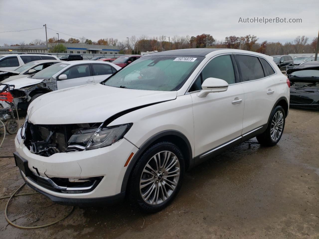 2016 Lincoln Mkx Reserve White vin: 2LMTJ8LR8GBL21747