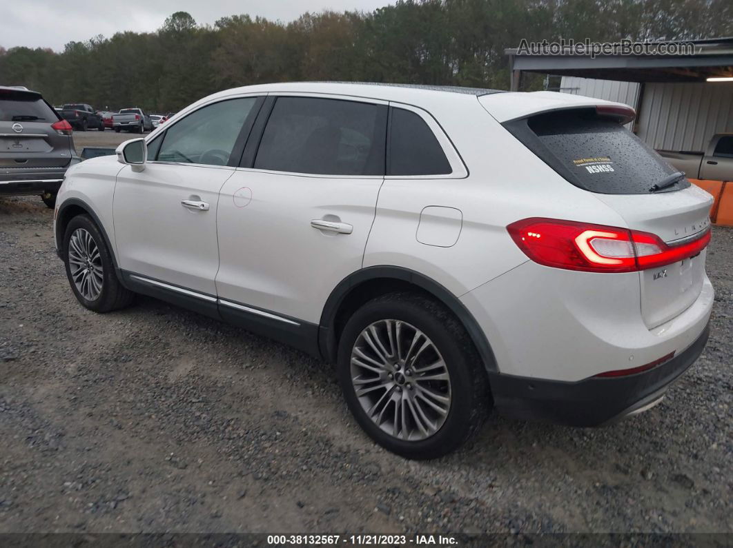 2016 Lincoln Mkx Reserve White vin: 2LMTJ8LR9GBL76319