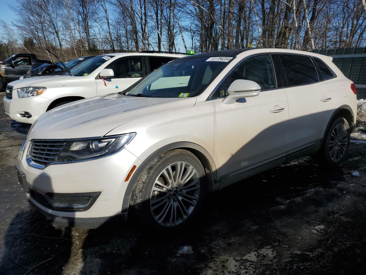 2016 Lincoln Mkx Reserve White vin: 2LMTJ8LRXGBL53230