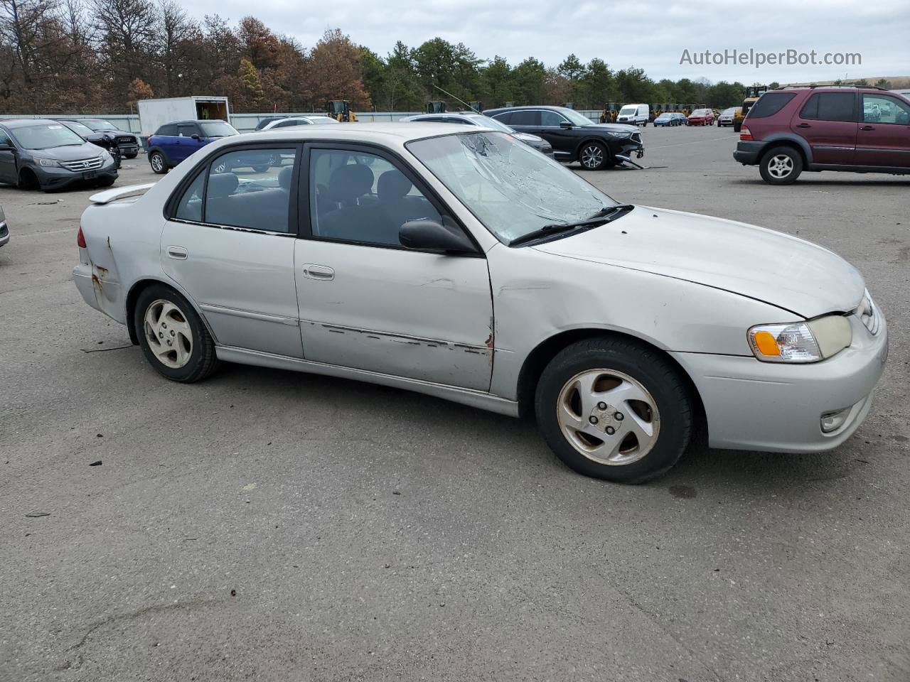 2002 Toyota Corolla Ce Silver vin: 2T1BR12E12C539944