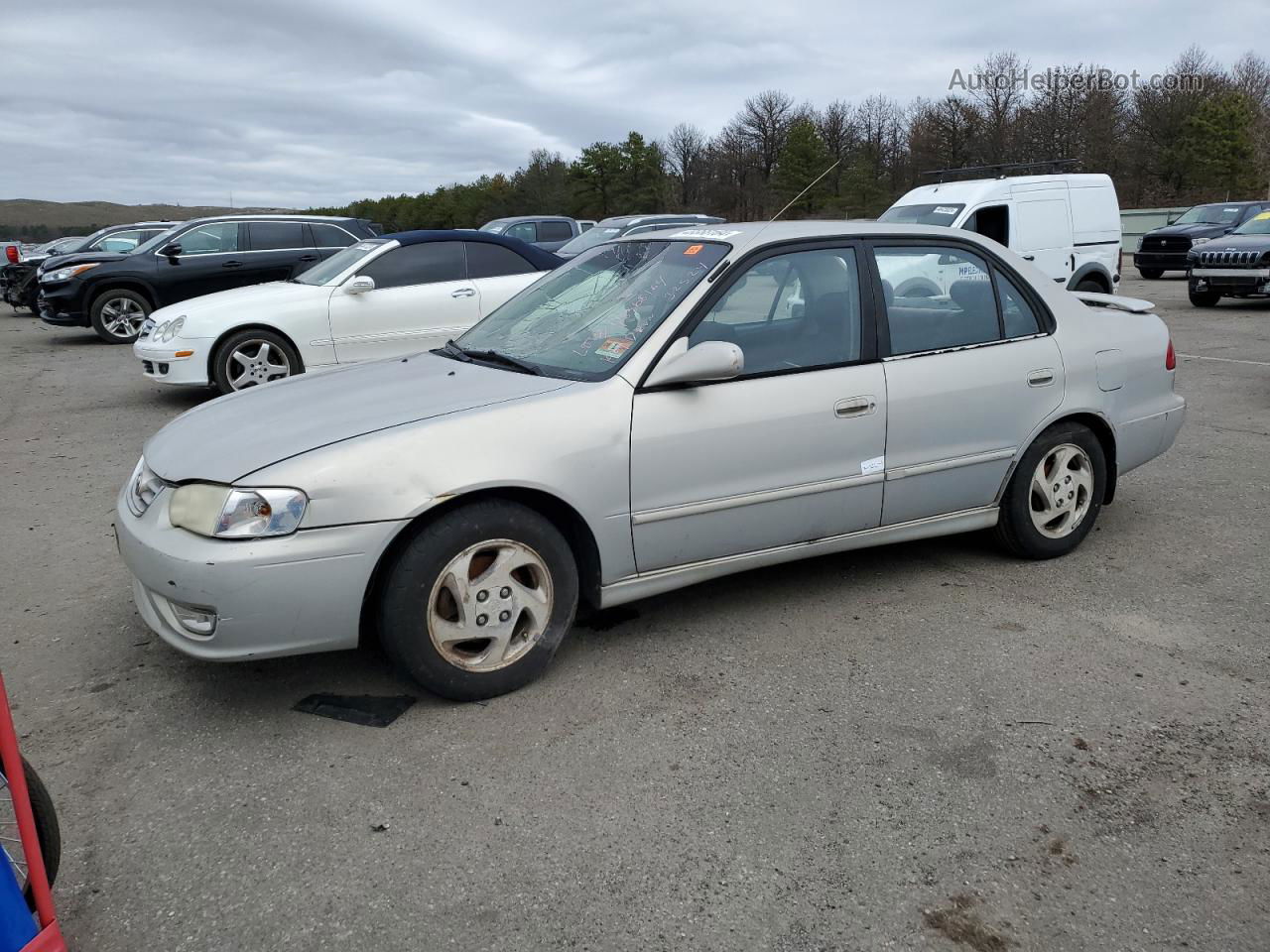 2002 Toyota Corolla Ce Silver vin: 2T1BR12E12C539944