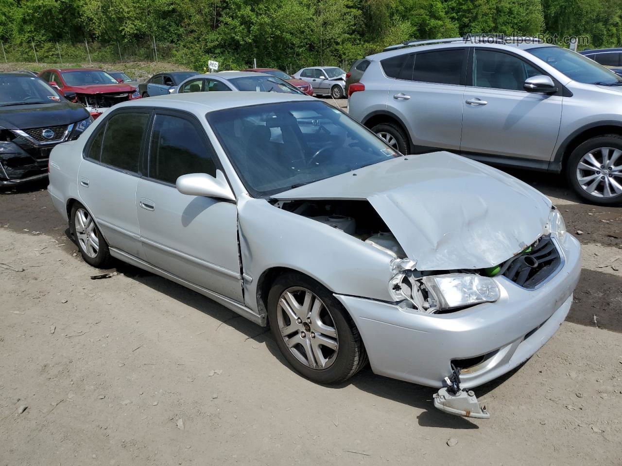 2002 Toyota Corolla Ce Silver vin: 2T1BR12E12C547932