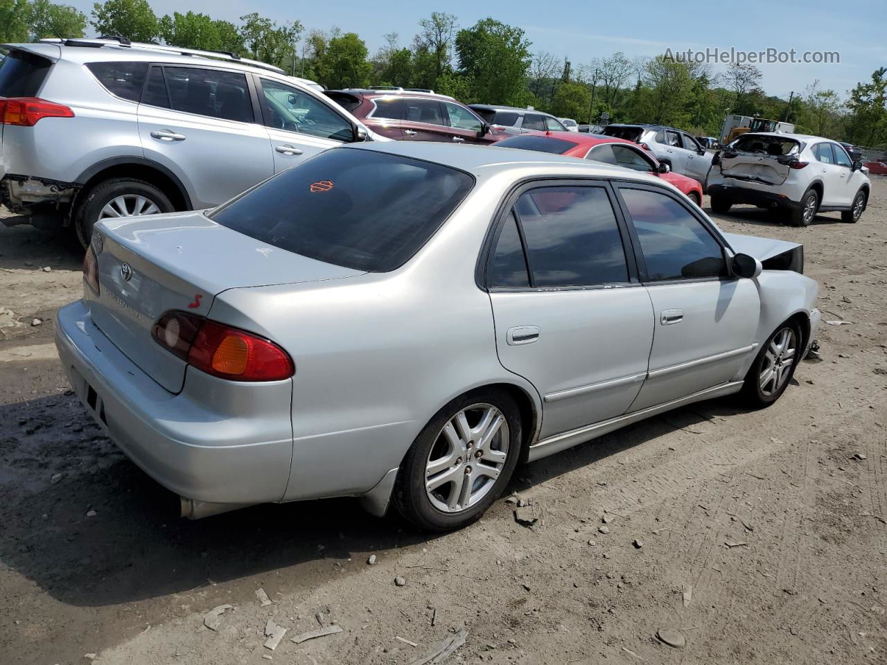 2002 Toyota Corolla Ce Silver vin: 2T1BR12E12C547932