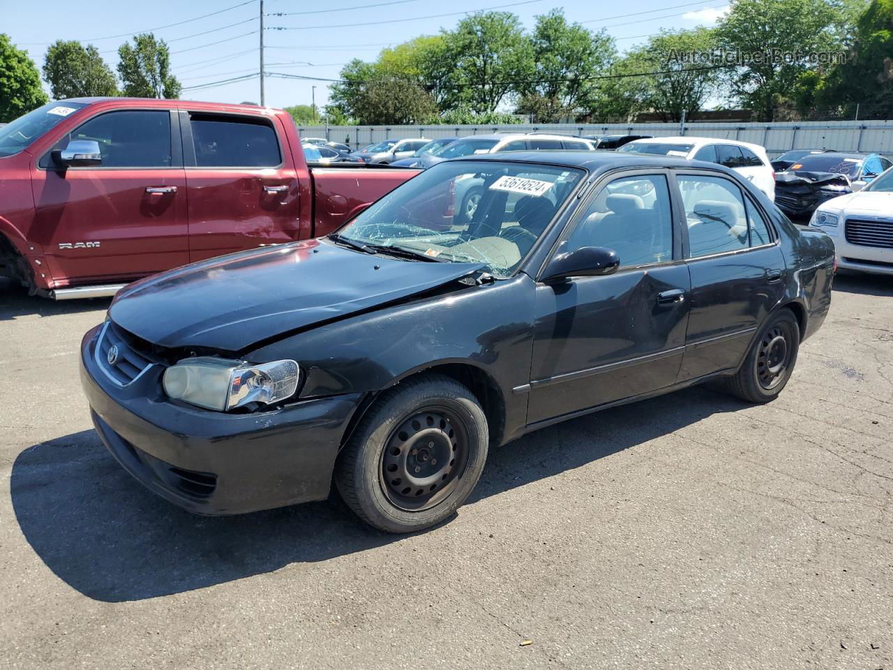 2002 Toyota Corolla Ce Black vin: 2T1BR12E62C575788