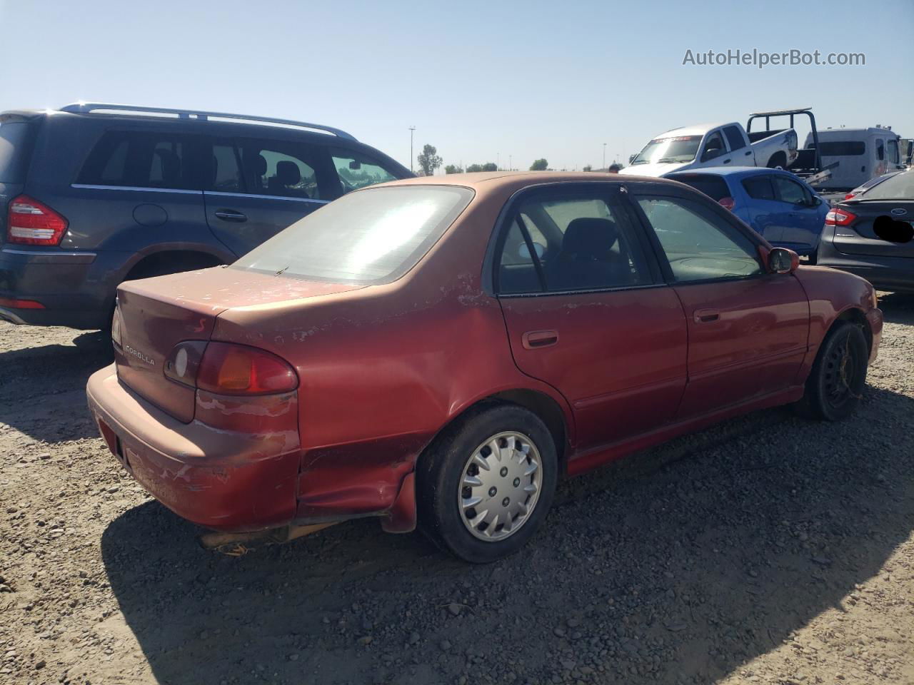 2002 Toyota Corolla Ce Red vin: 2T1BR12E72C556800