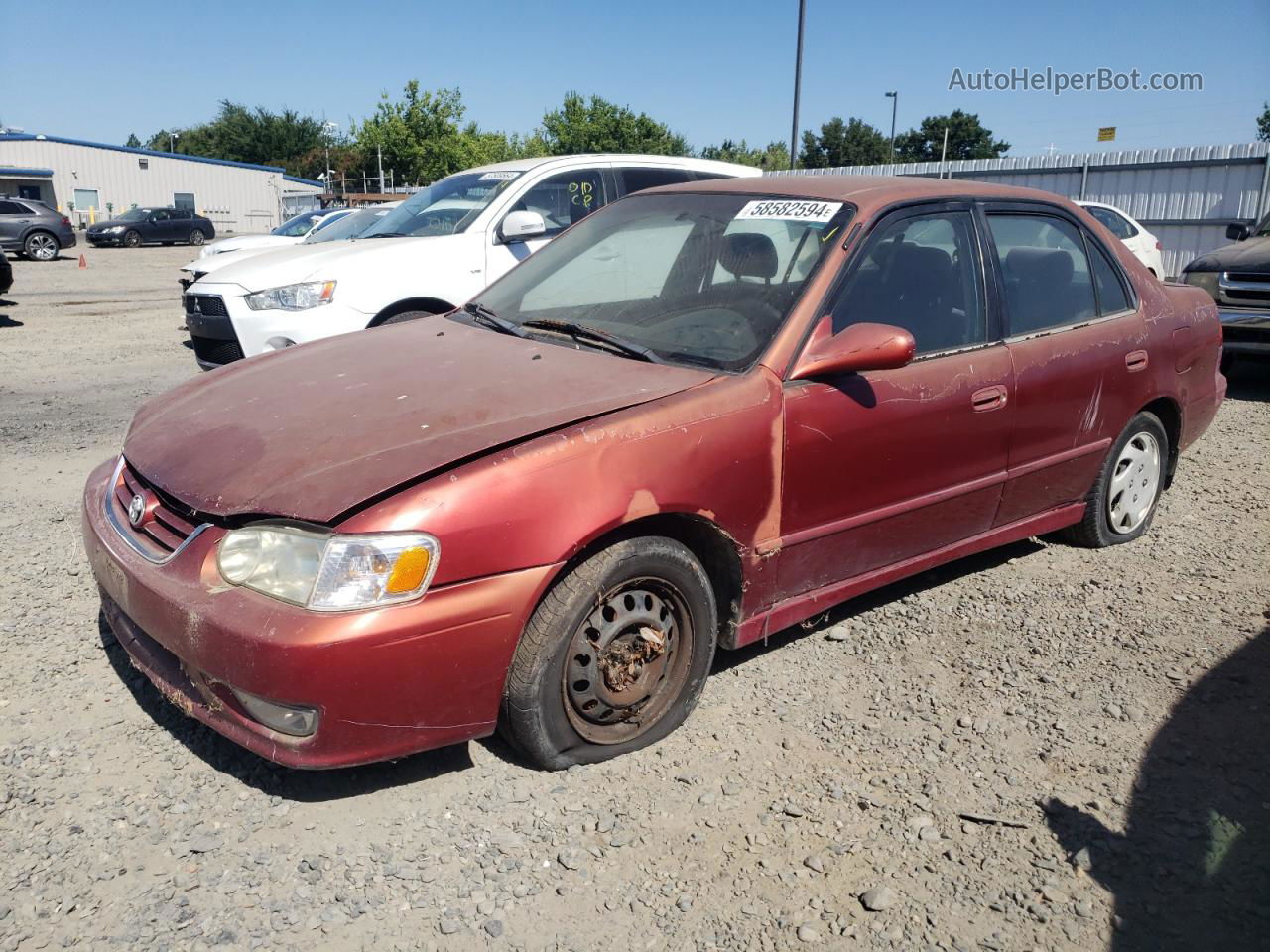 2002 Toyota Corolla Ce Red vin: 2T1BR12E72C556800