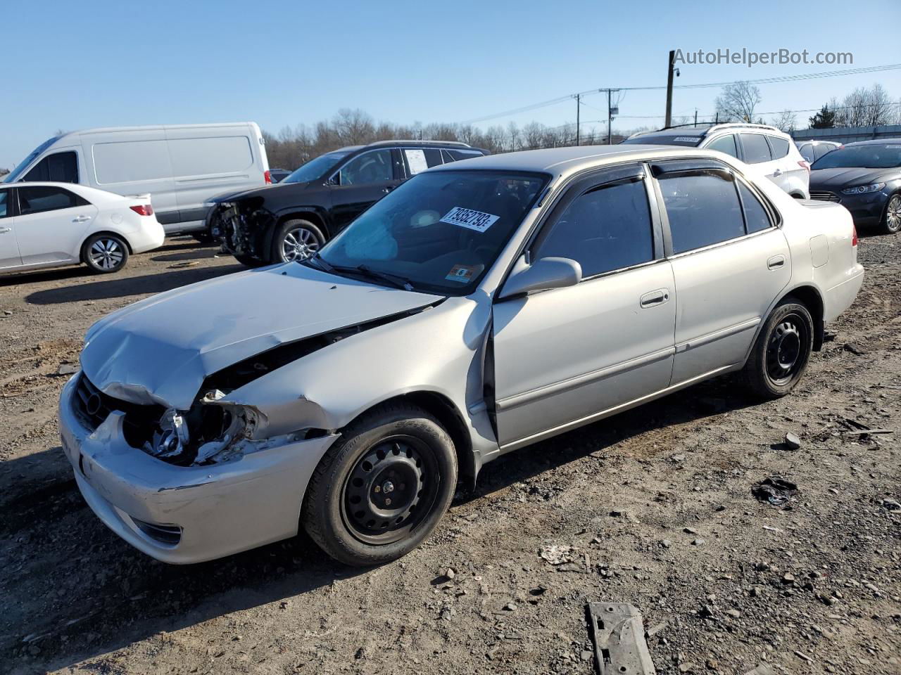 2002 Toyota Corolla Ce Silver vin: 2T1BR12E82C557633