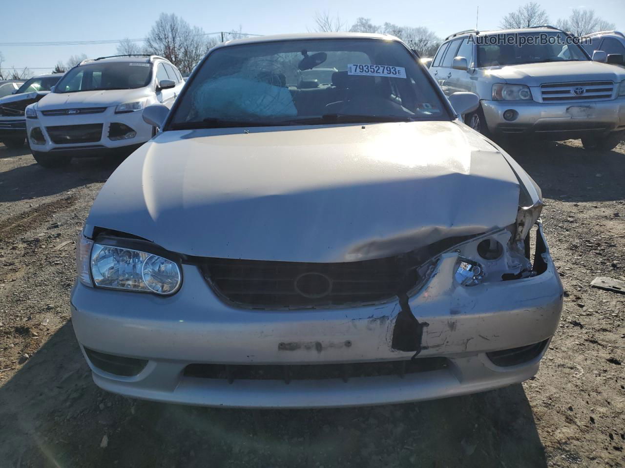 2002 Toyota Corolla Ce Silver vin: 2T1BR12E82C557633