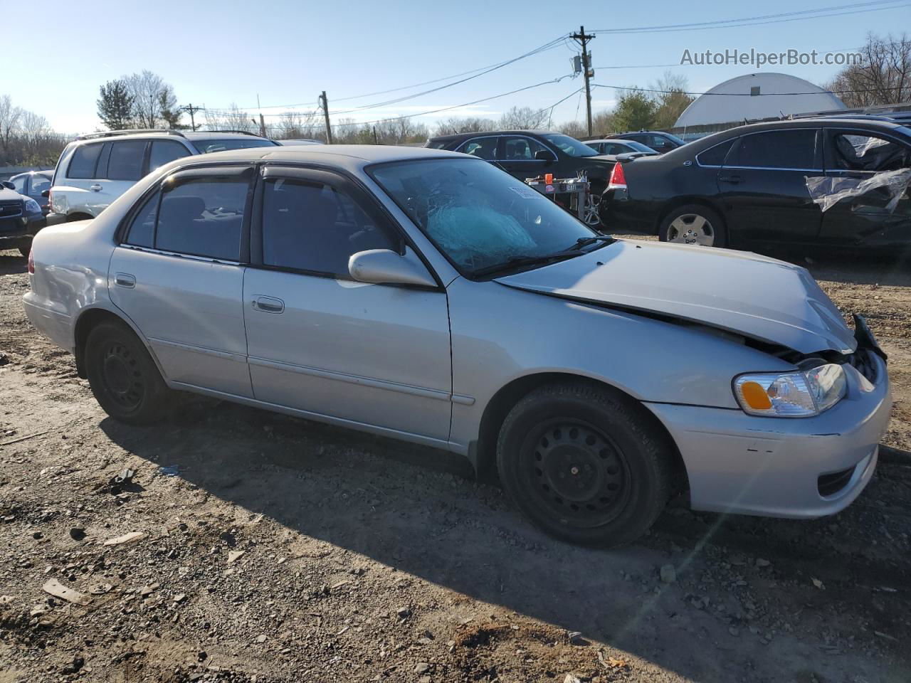 2002 Toyota Corolla Ce Silver vin: 2T1BR12E82C557633