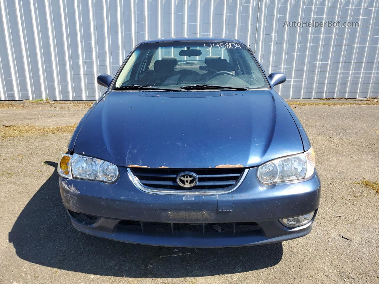 2002 Toyota Corolla Ce Blue vin: 2T1BR12EX2C582596