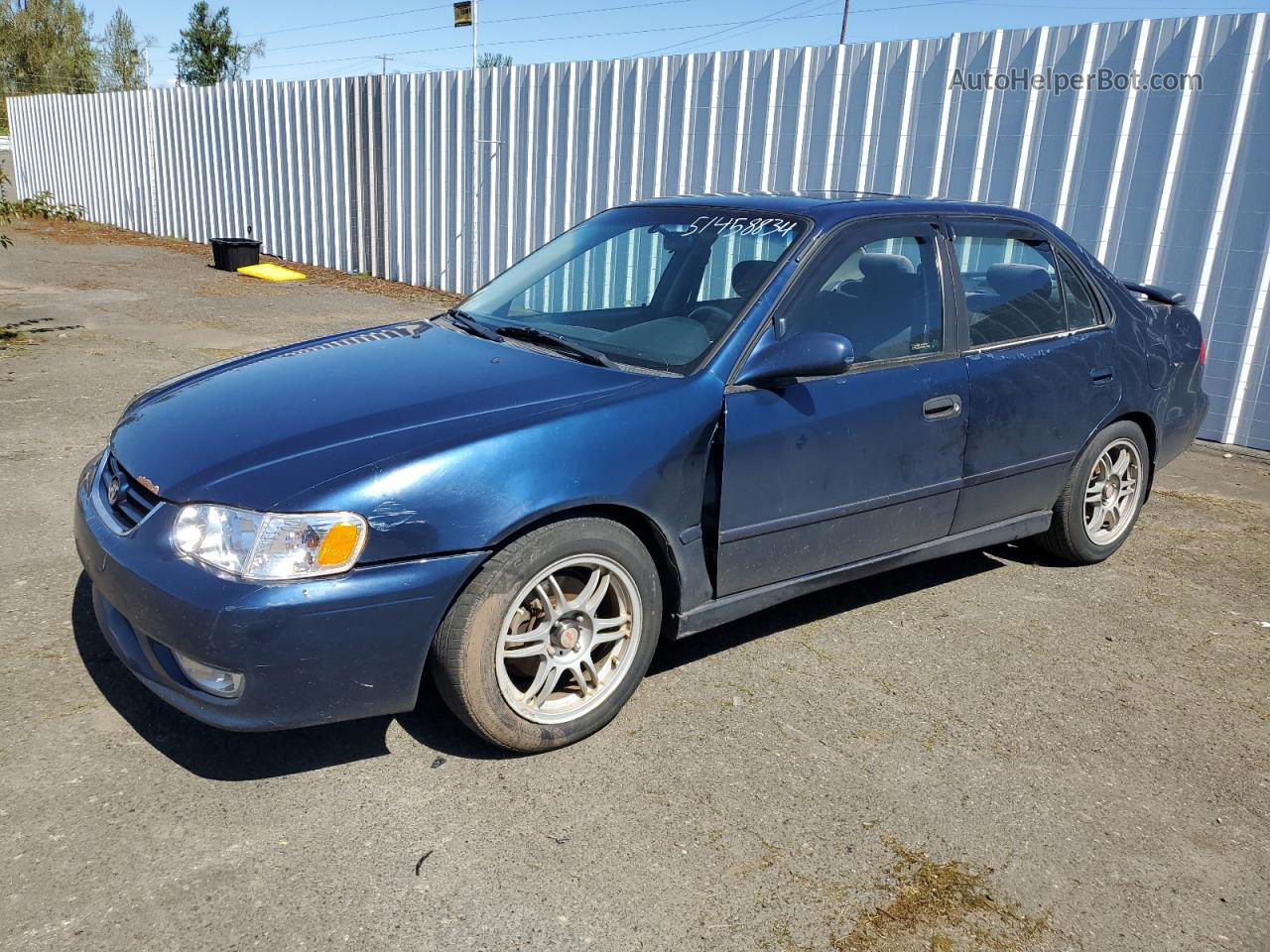 2002 Toyota Corolla Ce Blue vin: 2T1BR12EX2C582596