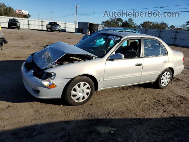 2002 Toyota Corolla Ce Silver vin: 2T1BR18EX2C552201