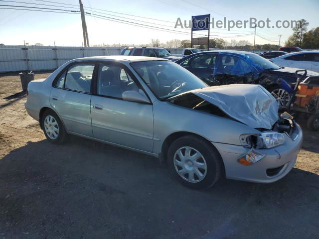 2002 Toyota Corolla Ce Silver vin: 2T1BR18EX2C552201