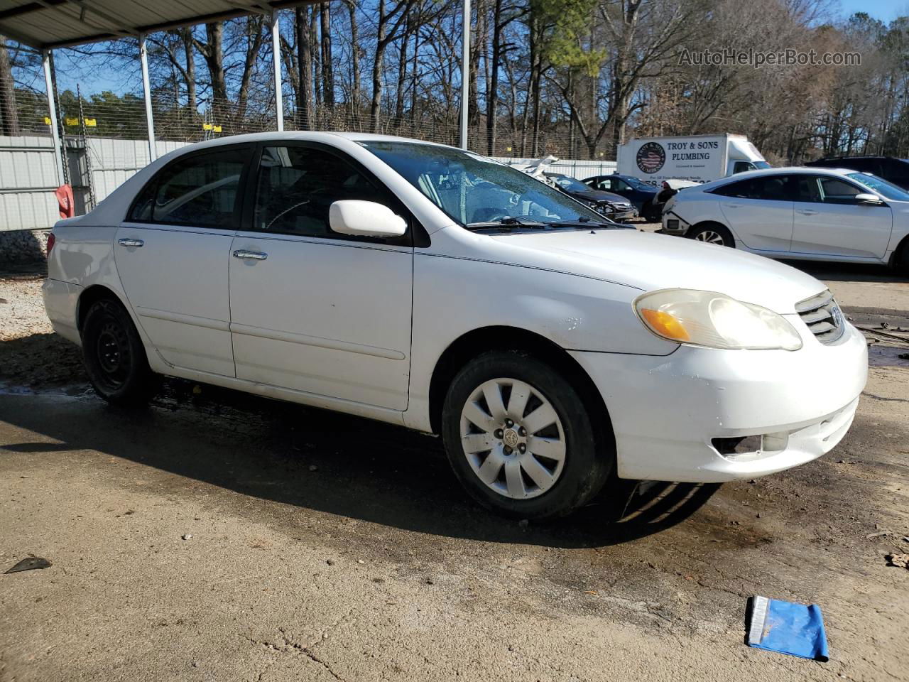 2004 Toyota Corolla Ce White vin: 2T1BR32E14C268429