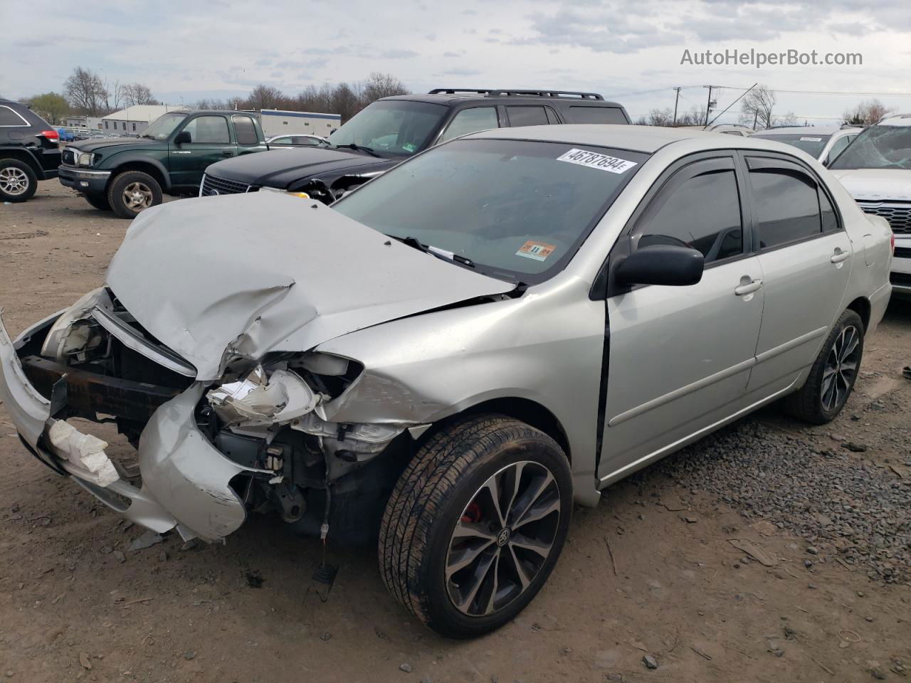 2003 Toyota Corolla Ce Silver vin: 2T1BR38E03C104448