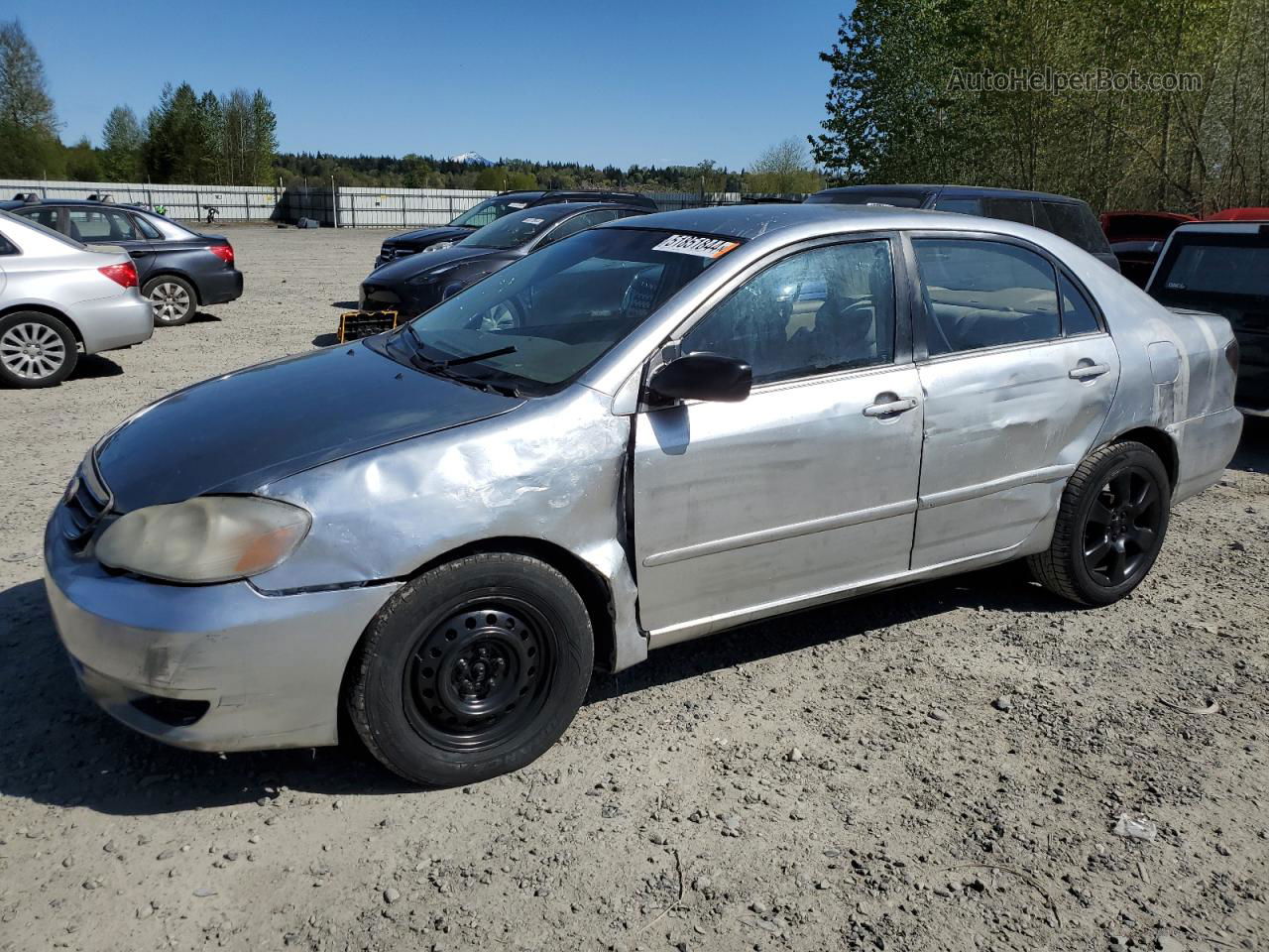 2003 Toyota Corolla Ce Silver vin: 2T1BR38E73C162332