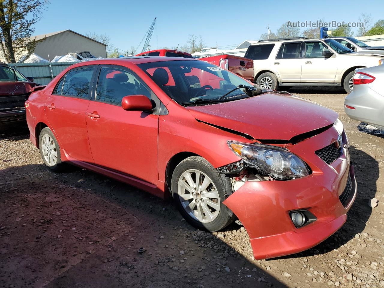 2010 Toyota Corolla Base Red vin: 2T1BU4EE7AC478660