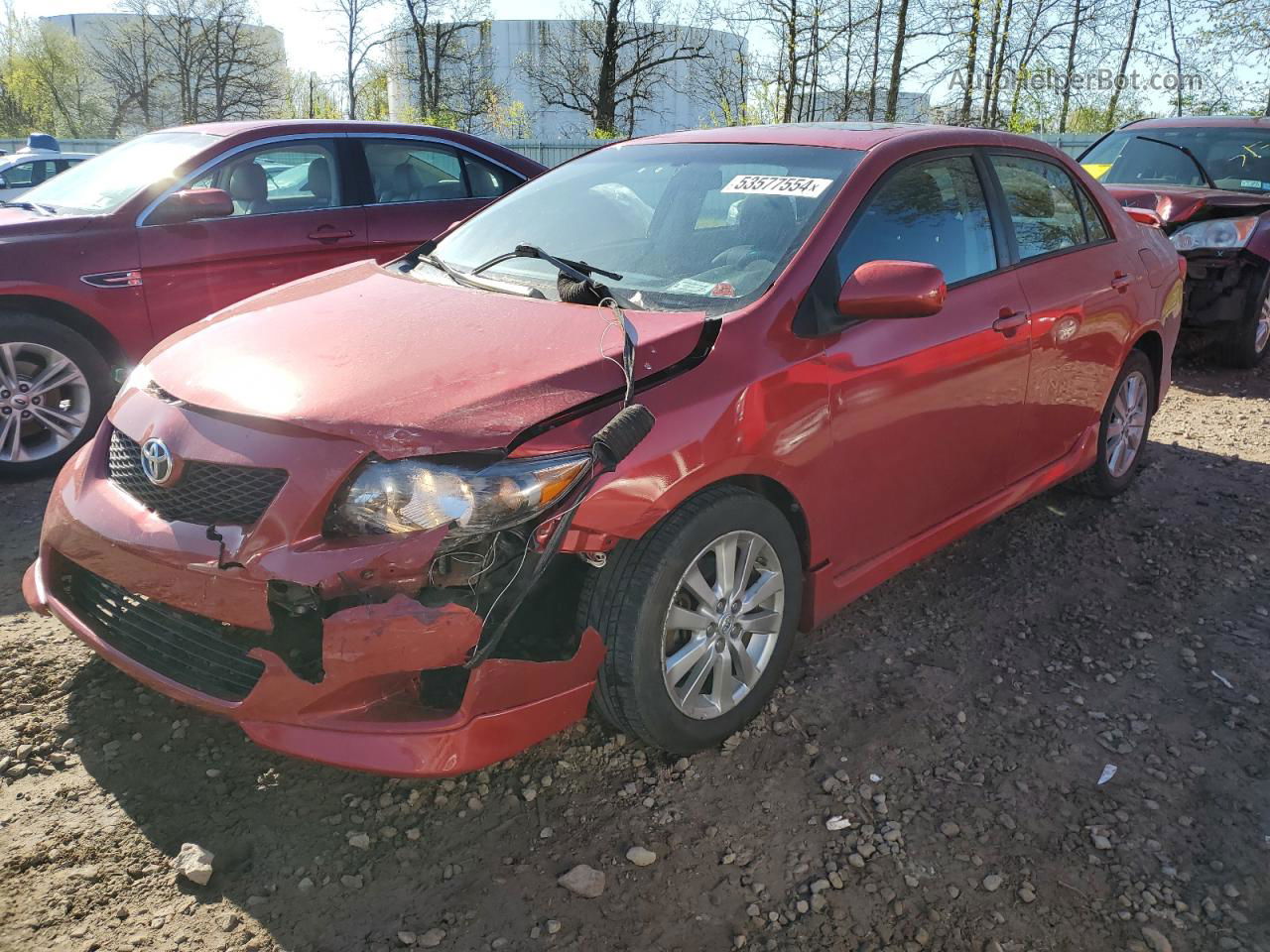 2010 Toyota Corolla Base Red vin: 2T1BU4EE7AC478660