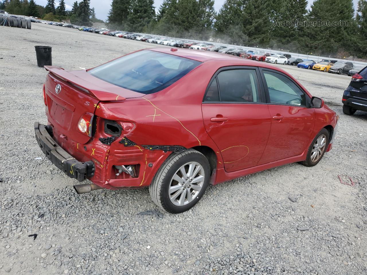 2010 Toyota Corolla Base Red vin: 2T1BU4EE8AC473323