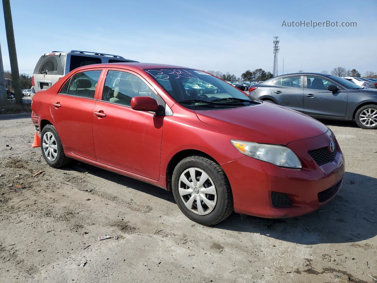 2010 Toyota Corolla Base Red vin: 2T1BU4EEXAC507648