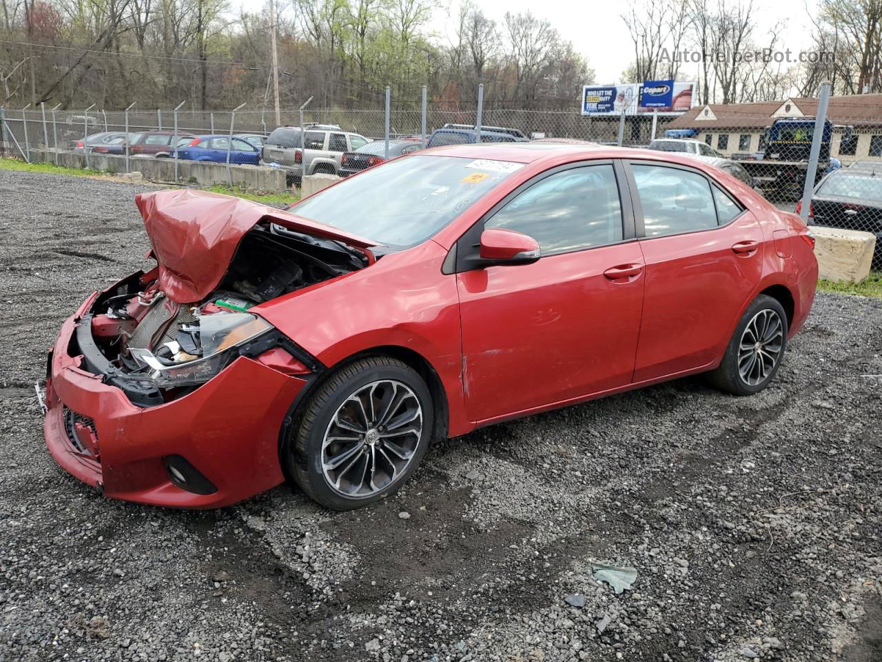 2014 Toyota Corolla L Red vin: 2T1BURHE0EC102946