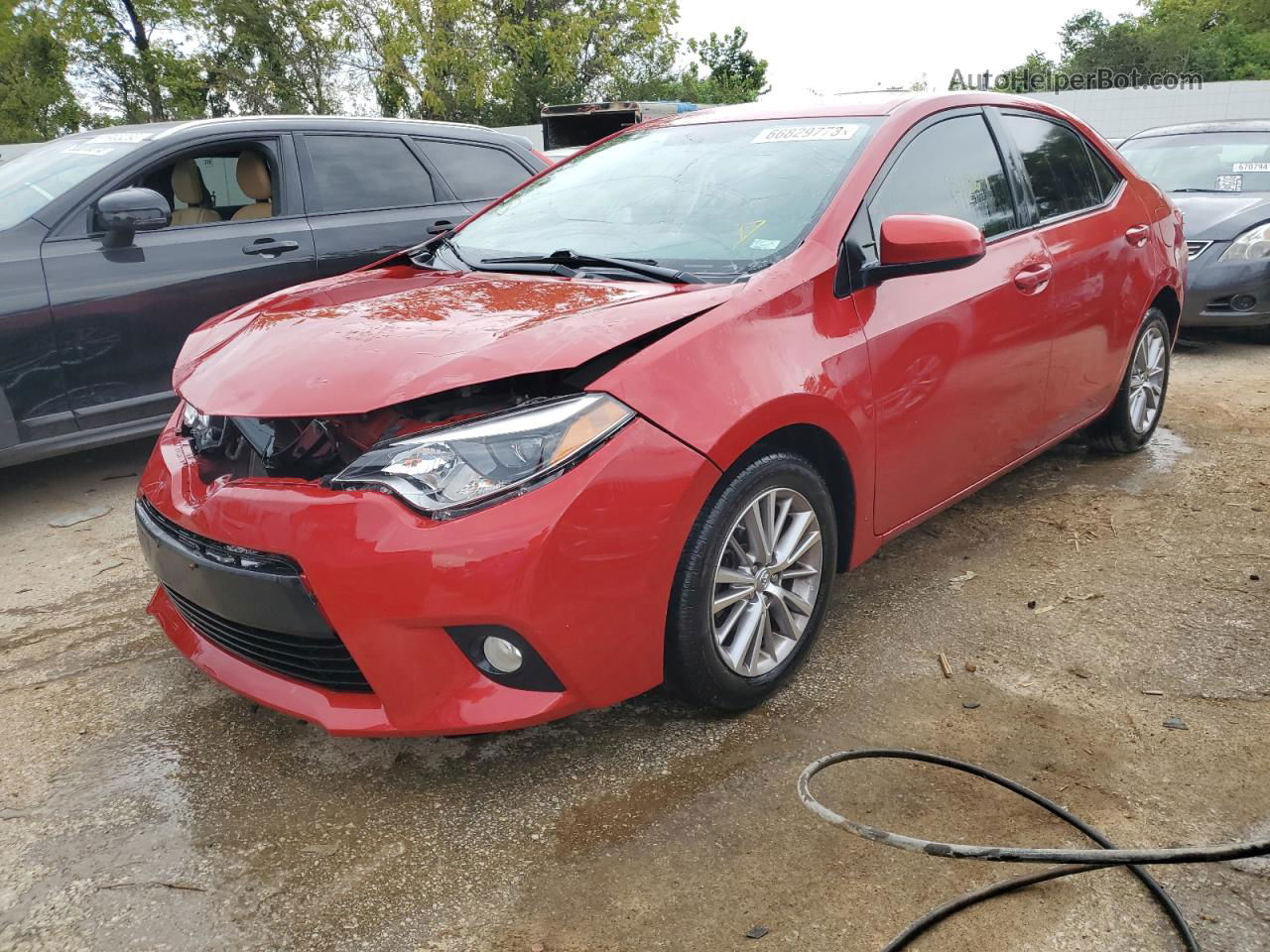 2014 Toyota Corolla L Красный vin: 2T1BURHE0EC122968