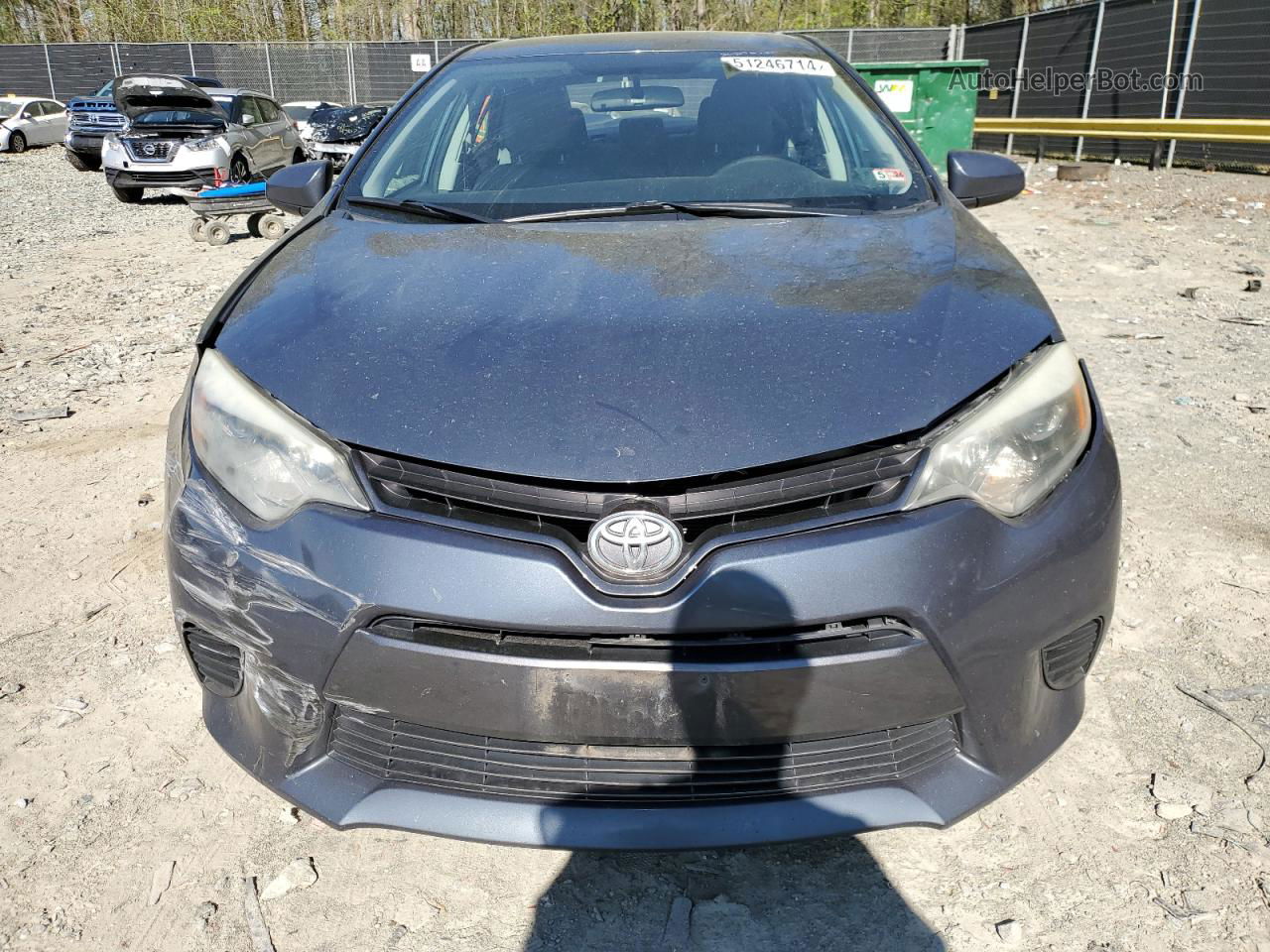 2015 Toyota Corolla L Серый vin: 2T1BURHE0FC245364