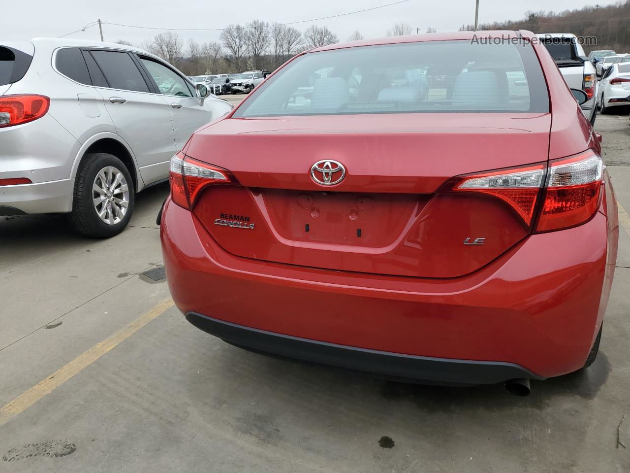 2015 Toyota Corolla L Red vin: 2T1BURHE0FC262441