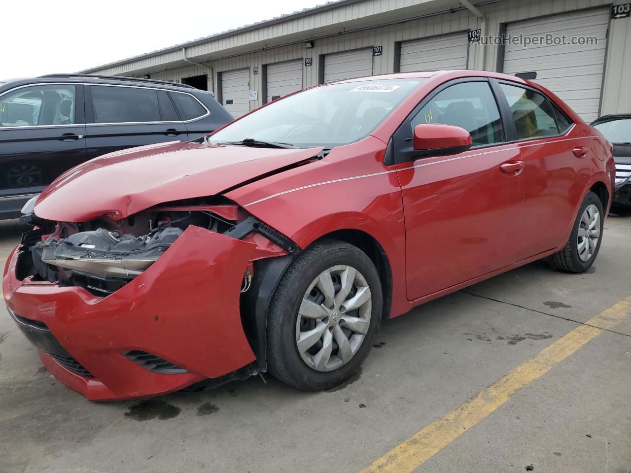 2015 Toyota Corolla L Red vin: 2T1BURHE0FC262441