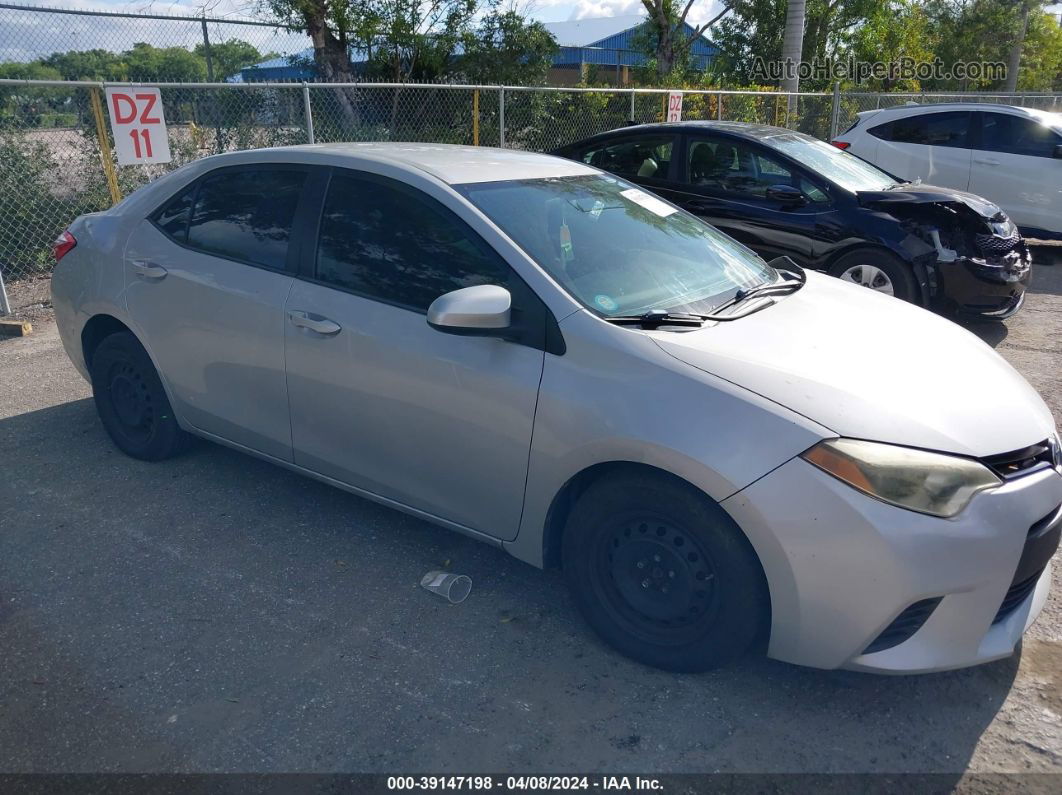 2015 Toyota Corolla L Silver vin: 2T1BURHE0FC263606