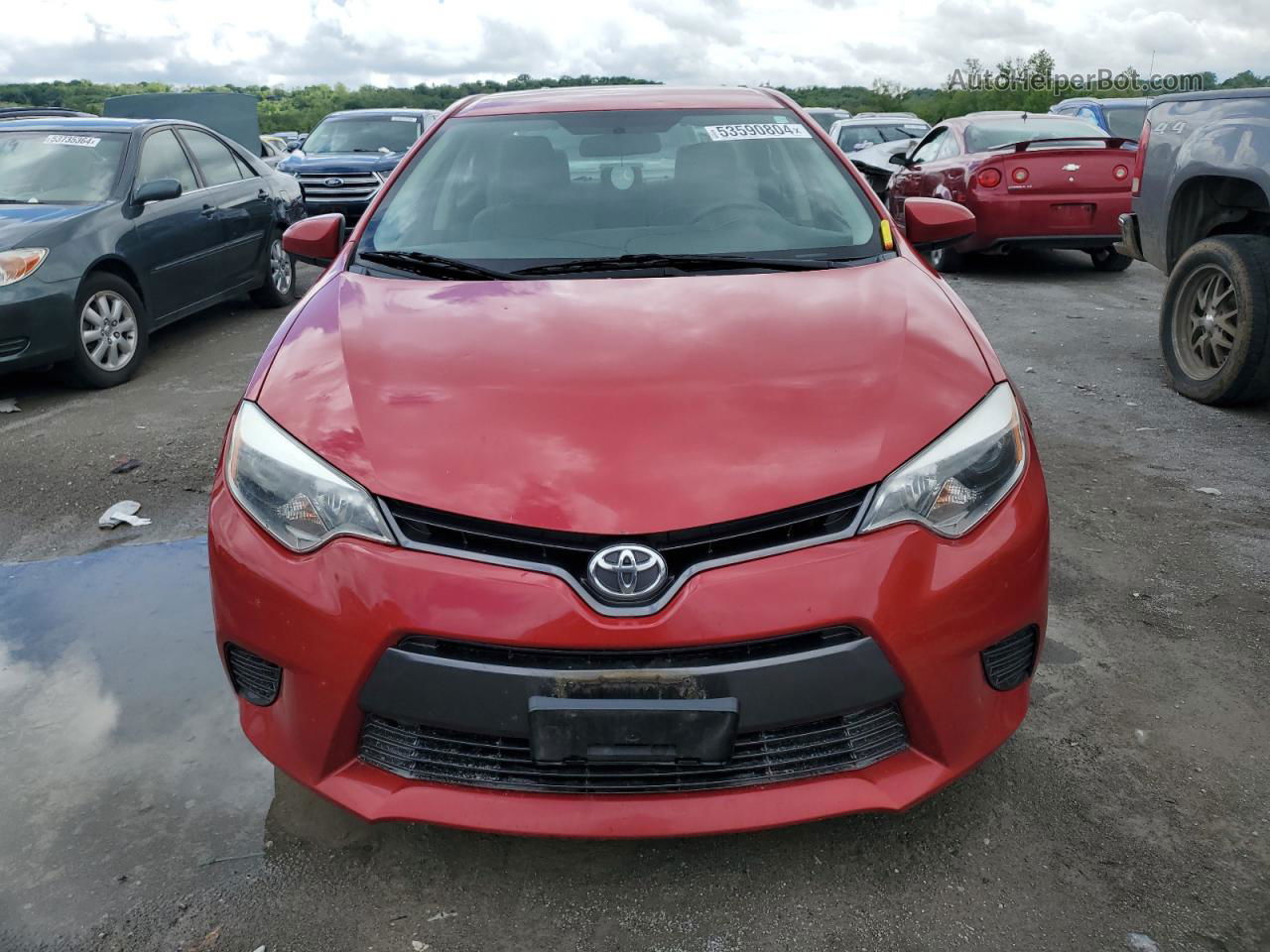 2015 Toyota Corolla L Red vin: 2T1BURHE0FC266473