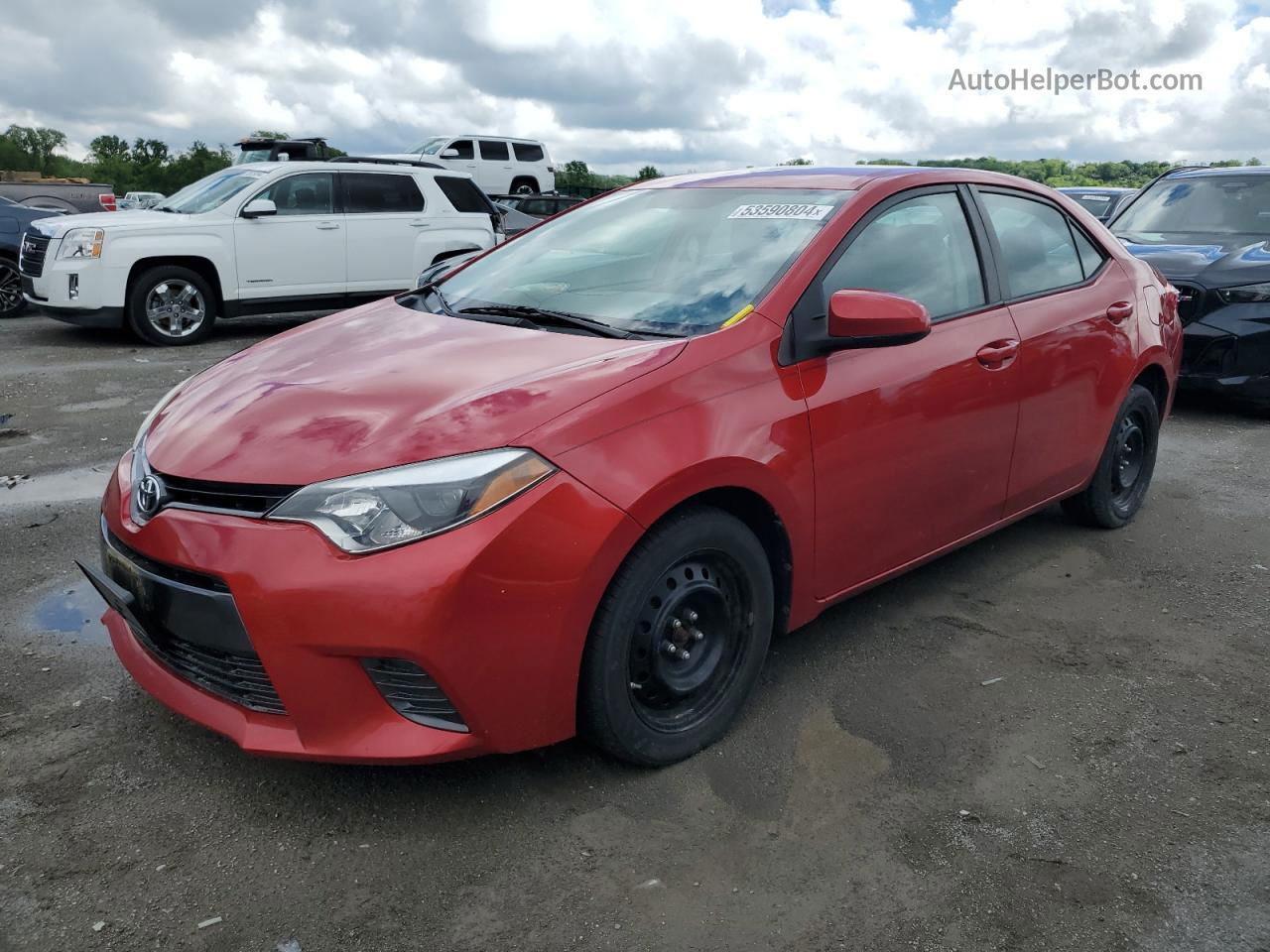 2015 Toyota Corolla L Red vin: 2T1BURHE0FC266473