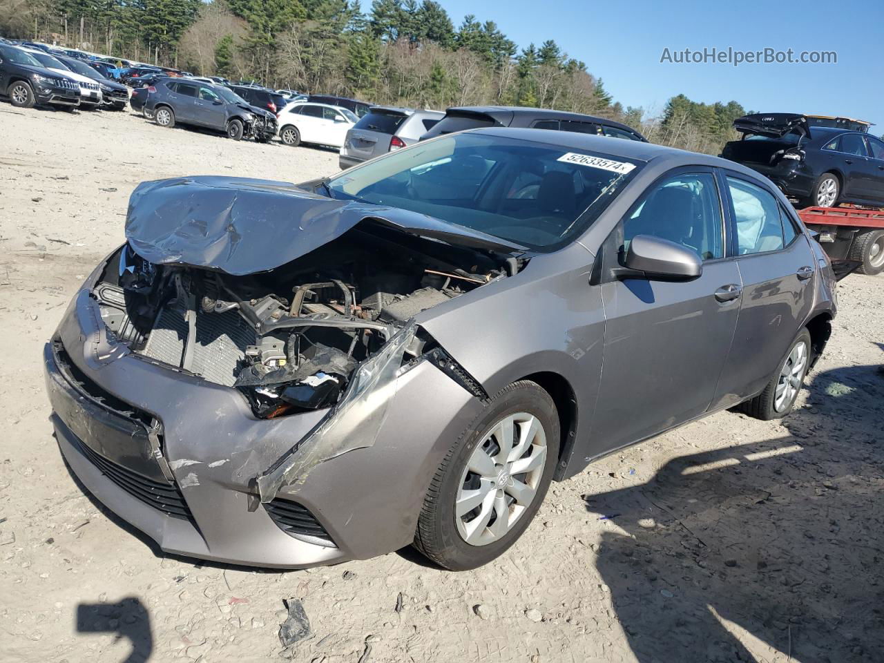 2015 Toyota Corolla L Gray vin: 2T1BURHE0FC287114