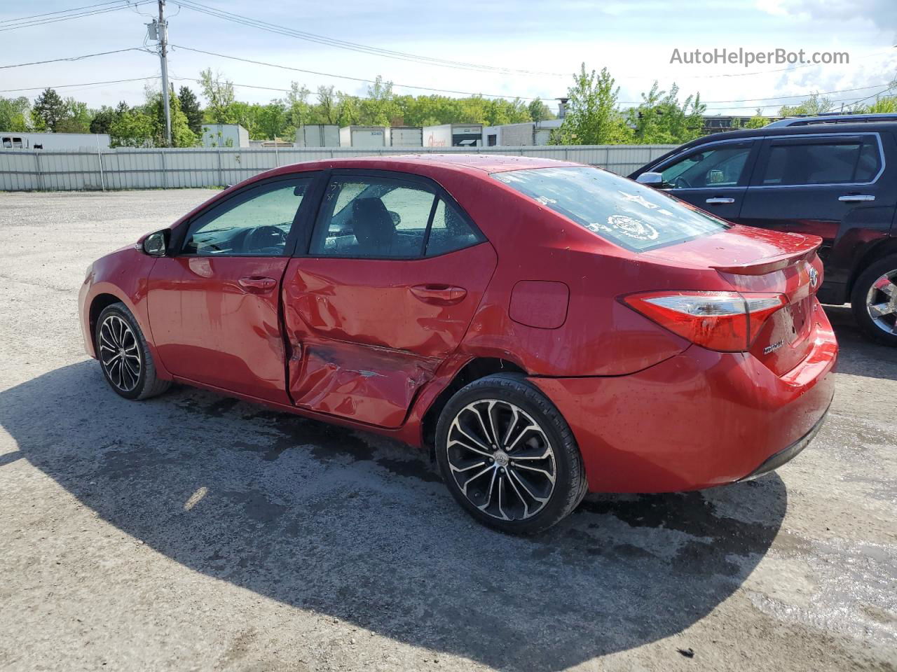 2015 Toyota Corolla L Red vin: 2T1BURHE0FC329345