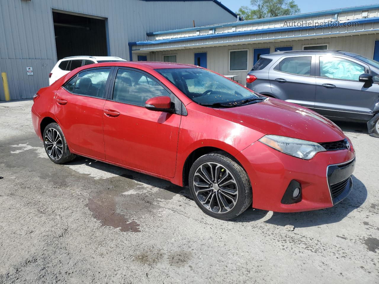 2015 Toyota Corolla L Red vin: 2T1BURHE0FC329345