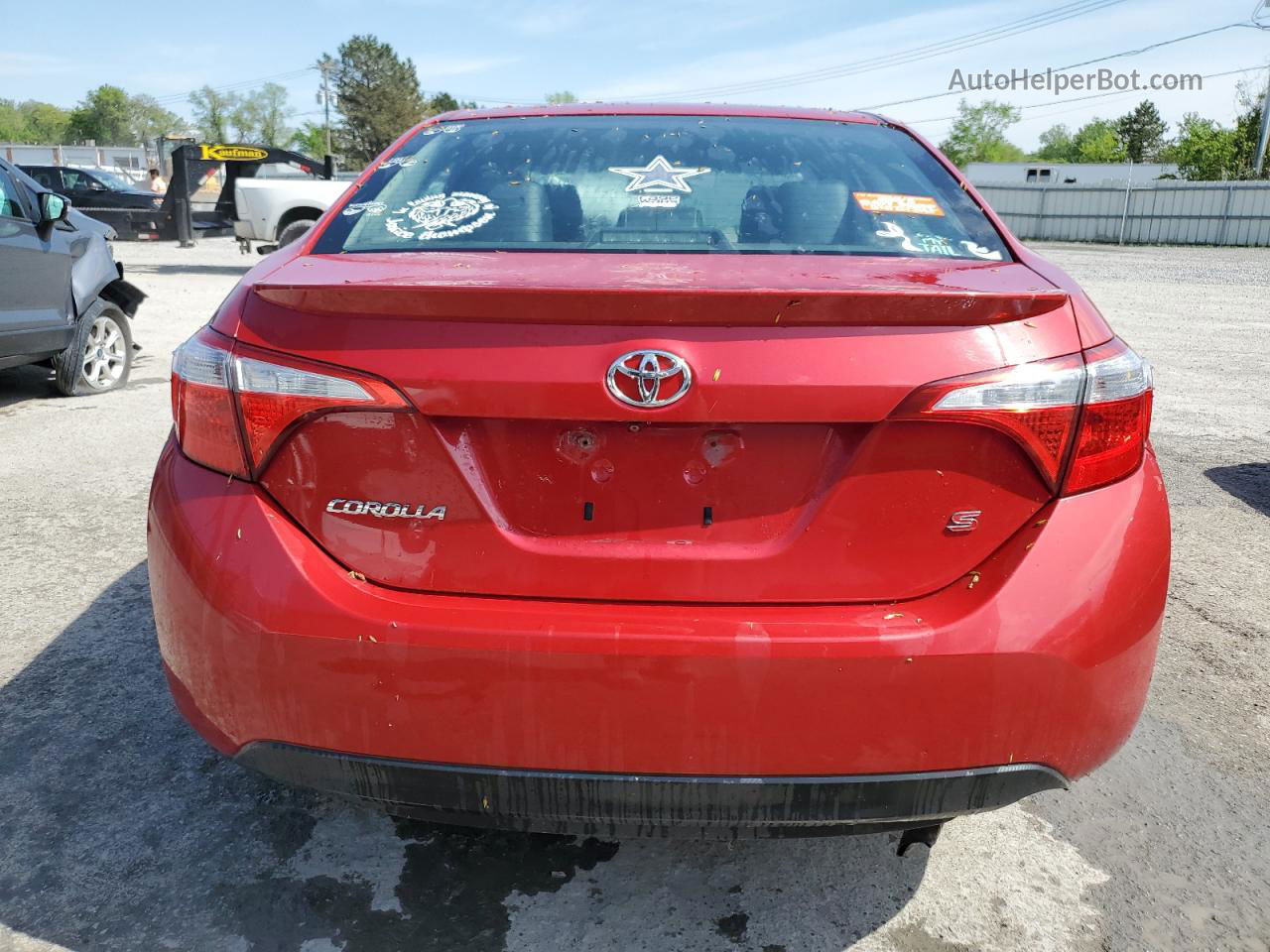 2015 Toyota Corolla L Red vin: 2T1BURHE0FC329345