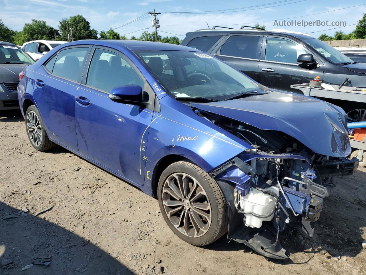 2015 Toyota Corolla L Blue vin: 2T1BURHE0FC381798