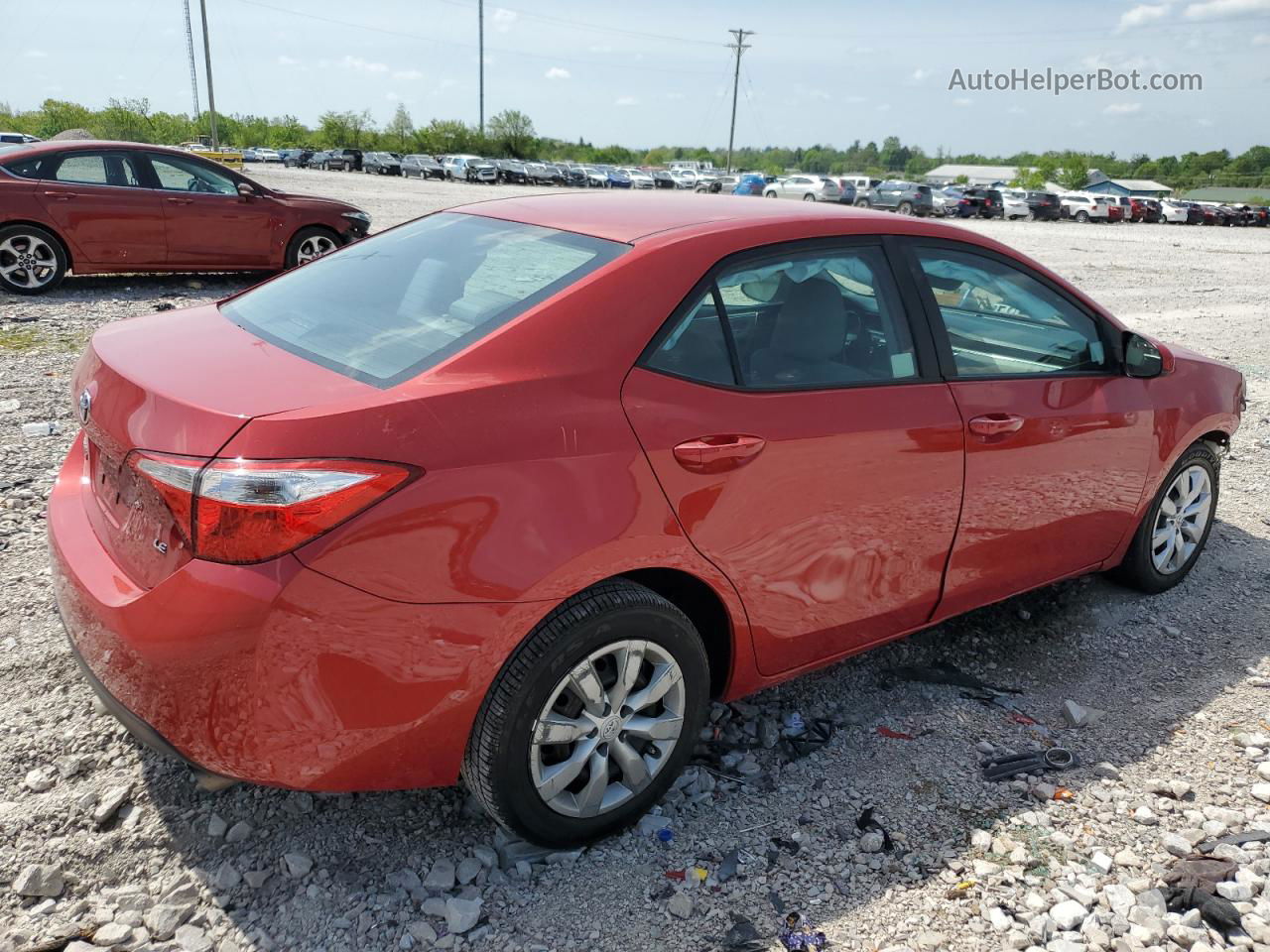 2015 Toyota Corolla L Red vin: 2T1BURHE0FC394891