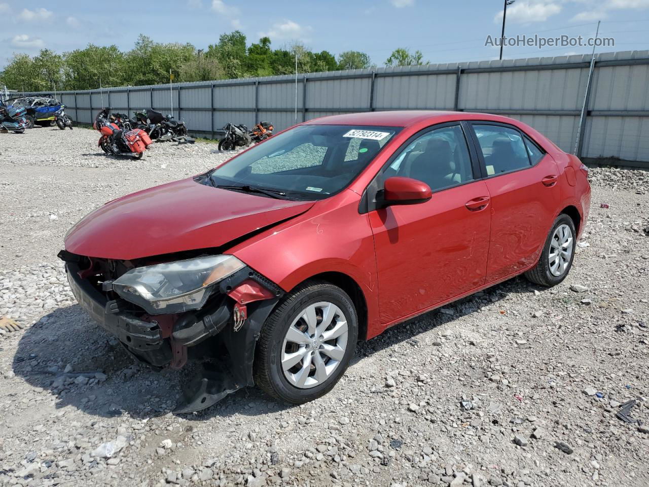 2015 Toyota Corolla L Red vin: 2T1BURHE0FC394891