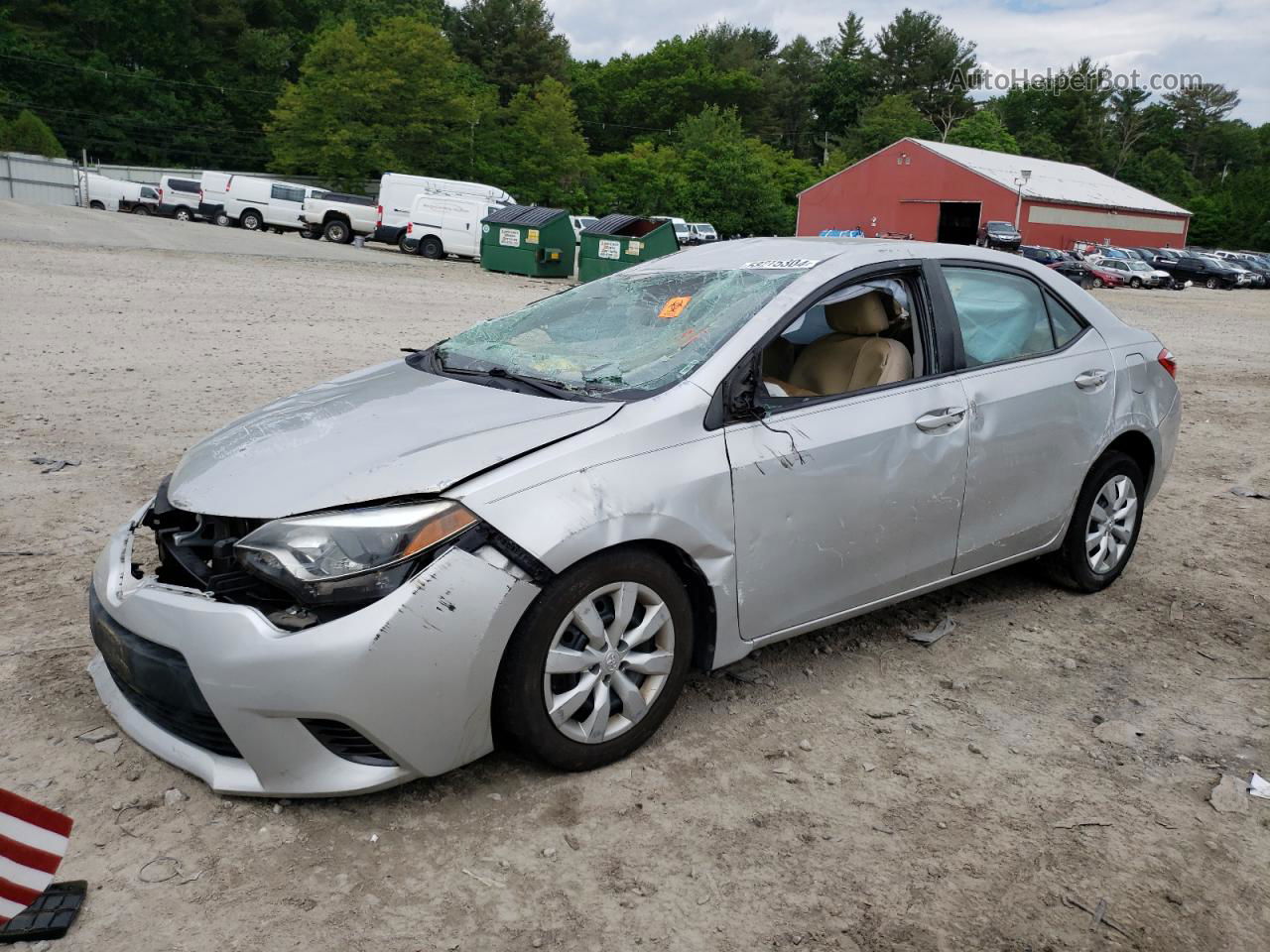 2015 Toyota Corolla L Серебряный vin: 2T1BURHE0FC437643