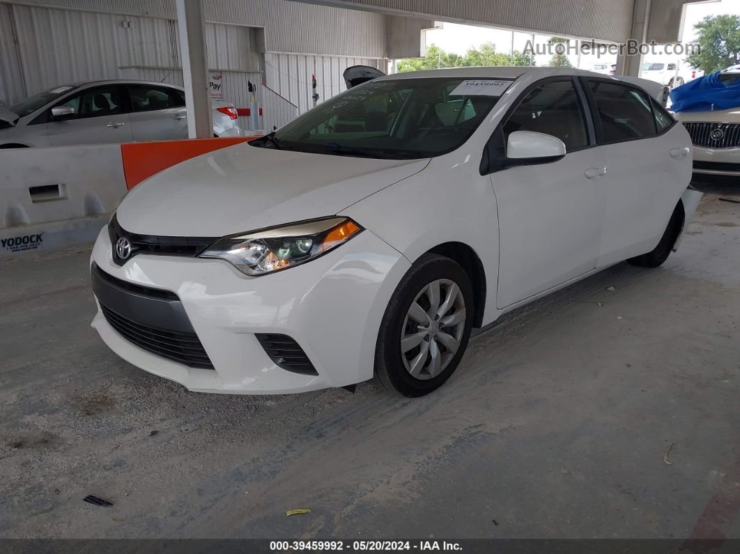 2015 Toyota Corolla Le White vin: 2T1BURHE0FC478208