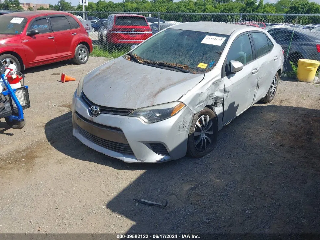 2016 Toyota Corolla Le Серебряный vin: 2T1BURHE0GC559341