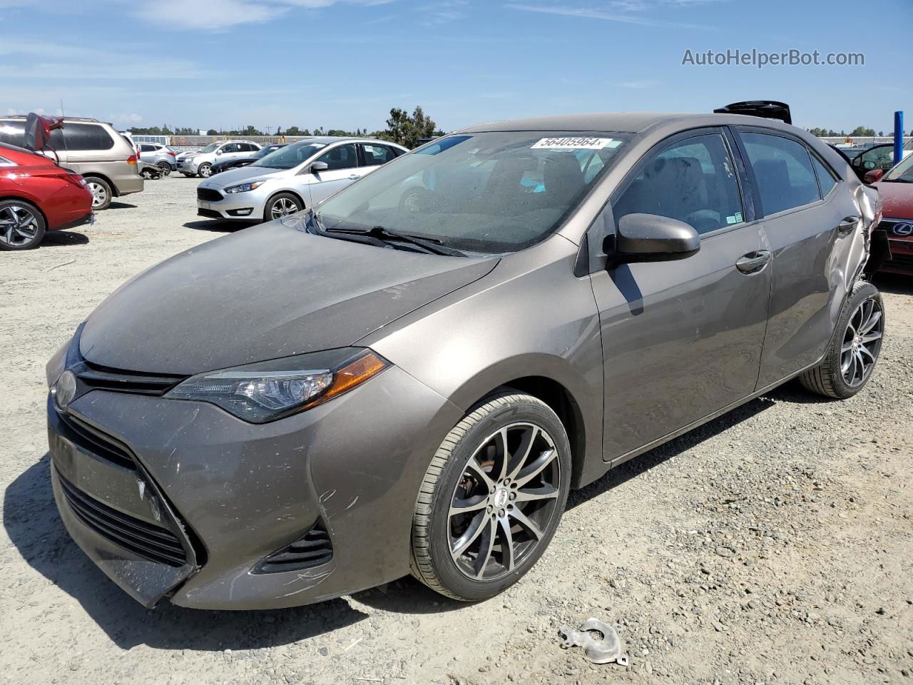 2017 Toyota Corolla L Gray vin: 2T1BURHE0HC779192