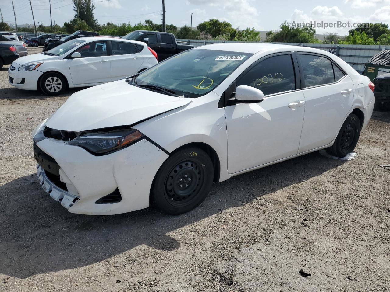 2017 Toyota Corolla L White vin: 2T1BURHE0HC948160