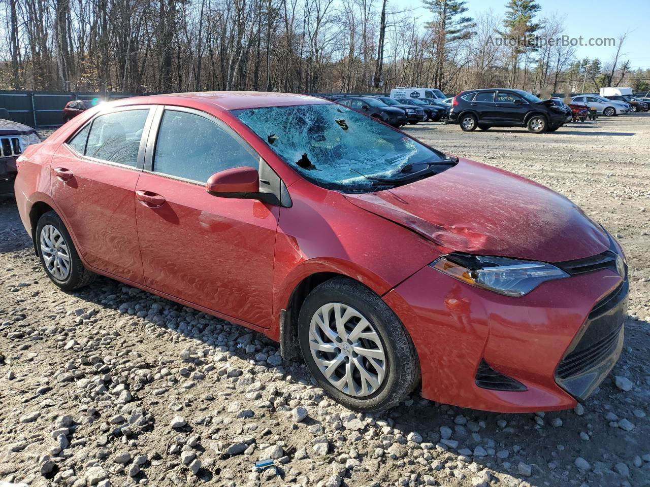 2019 Toyota Corolla L Red vin: 2T1BURHE0KC131956